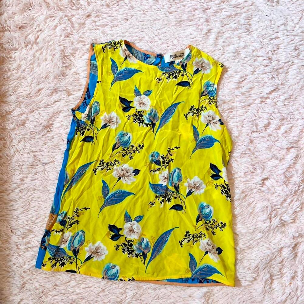 Diane‎ Von Furstenburg Silk Floral Vivid Eccentric Luxury Retro Festival Tank